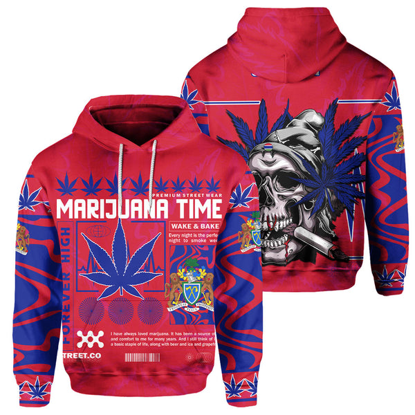 Gambia Hoodie Flag & Coat Of Arms Marijuanas Style