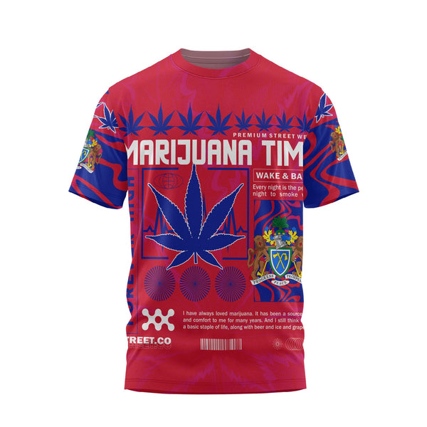 Gambia T Shirt Flag & Coat Of Arms Marijuanas Style