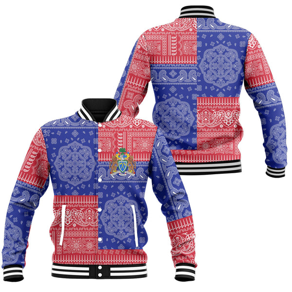 Gambia Baseball Jacket Flag And Paisley Basic Style 1