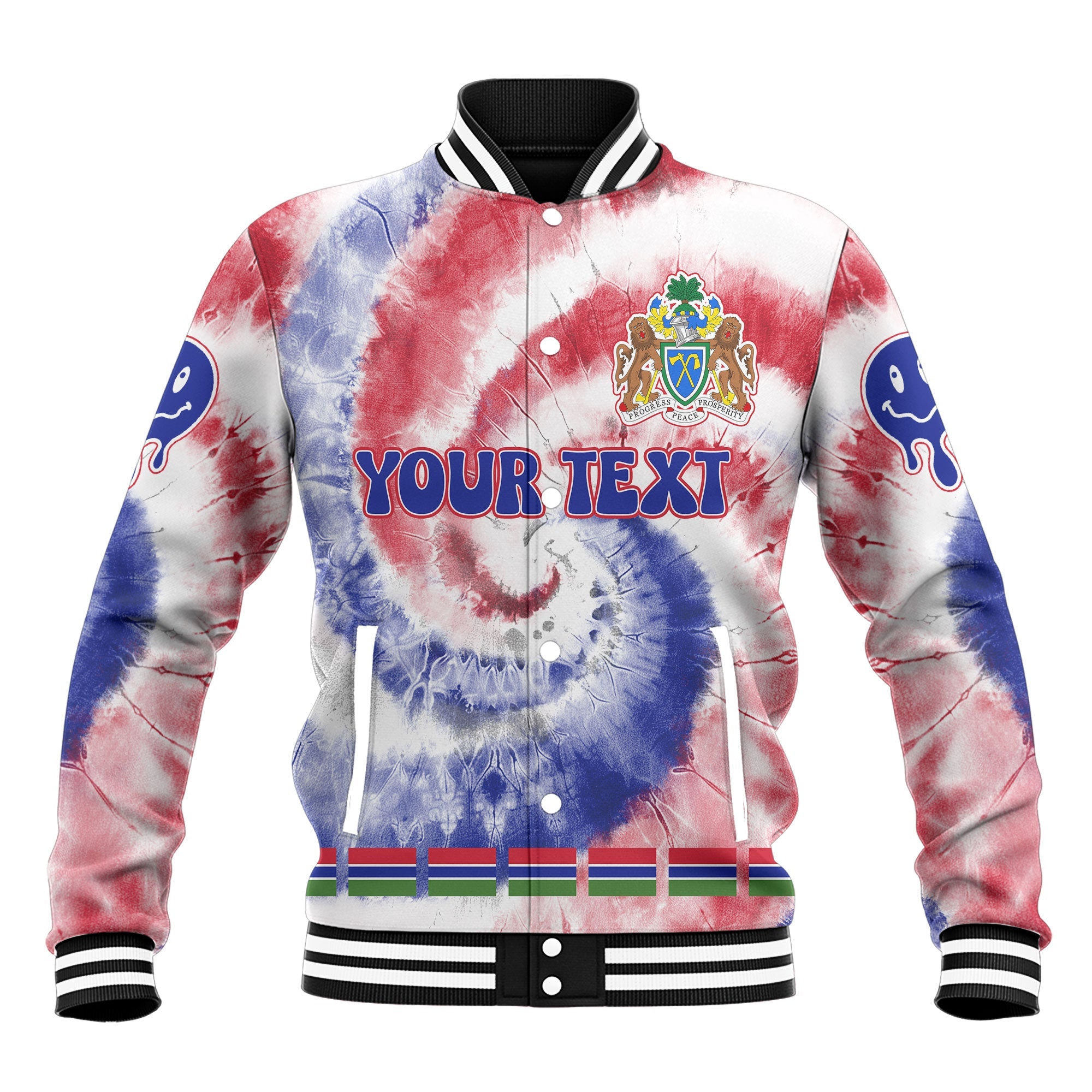 Gambia Baseball Jacket Custom Tie Dye Style 2