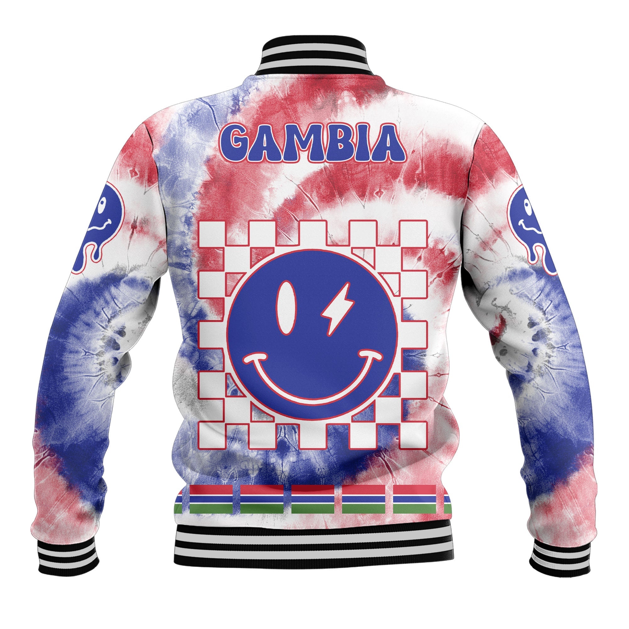 Gambia Baseball Jacket Custom Tie Dye Style 3