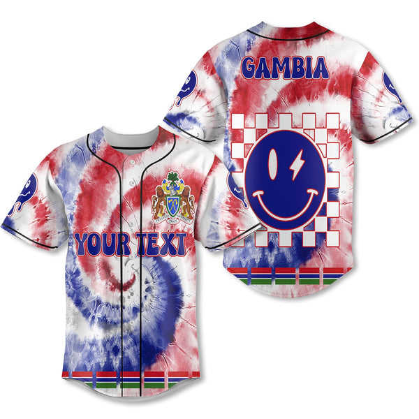 Gambia Baseball Jersey Custom Tie Dye Style 1