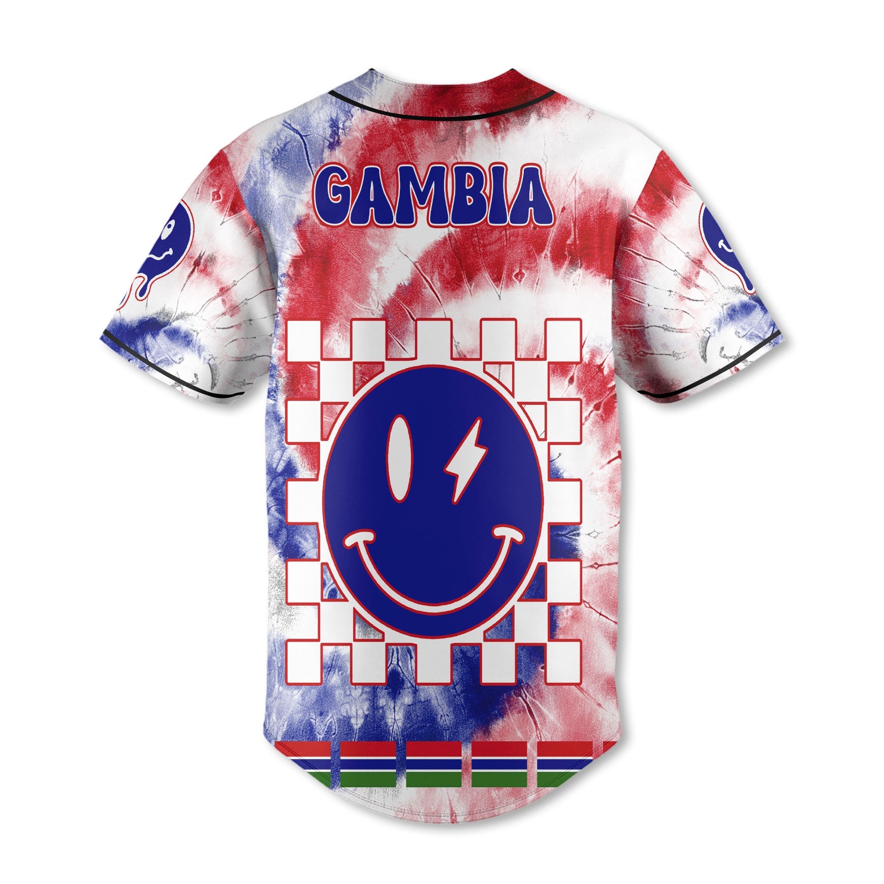 Gambia Baseball Jersey Custom Tie Dye Style 3