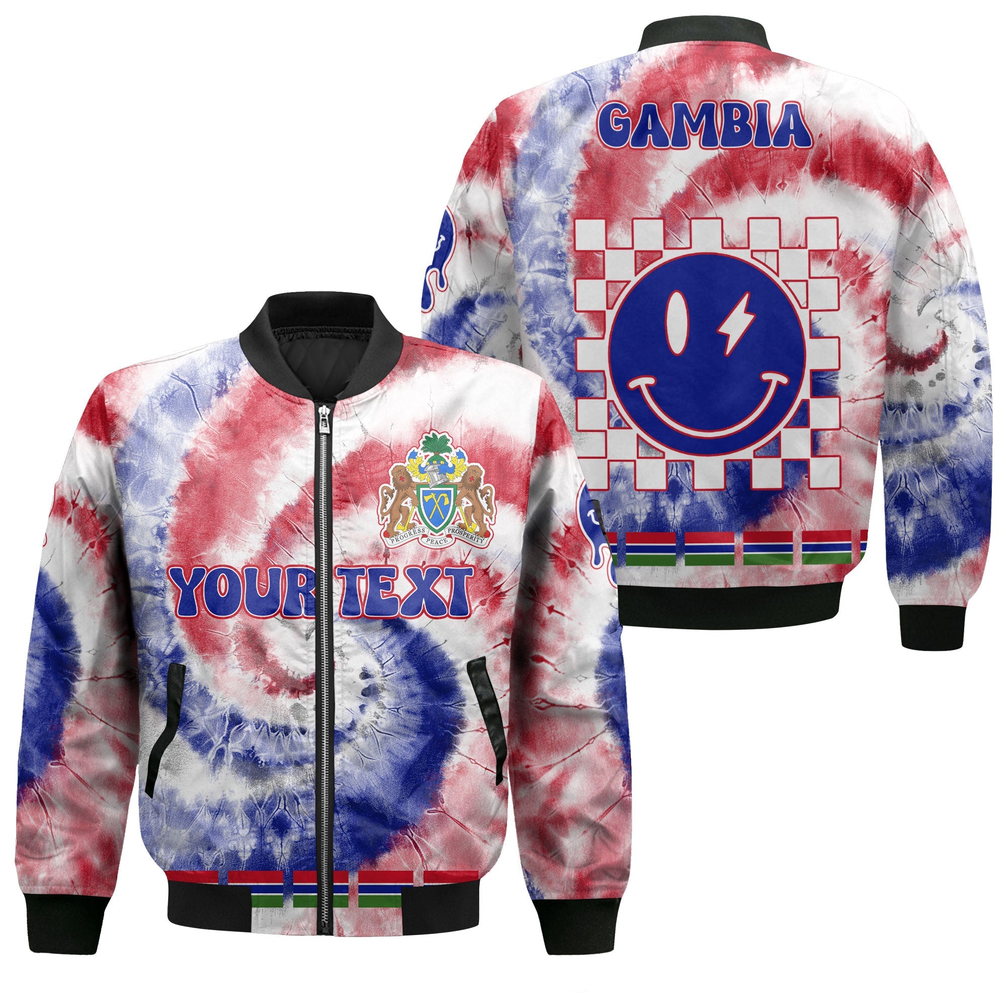 Gambia Bomber Jacket Custom Tie Dye Style 1