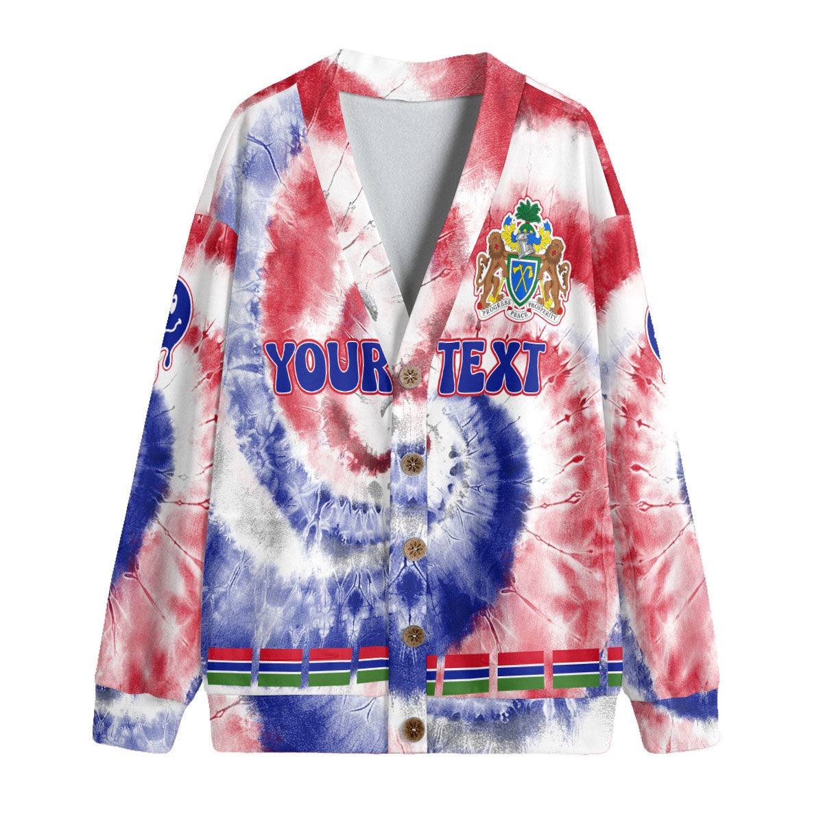 Gambia Fleece Cardigan Custom Tie Dye Style 4