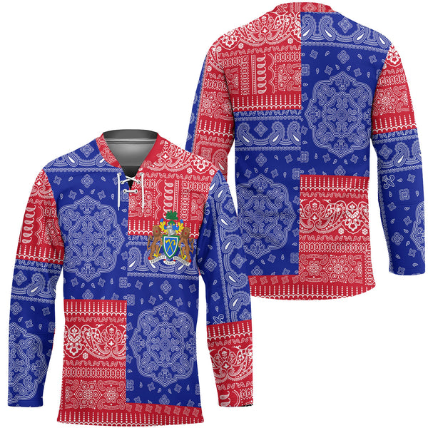 Gambia Hockey Jersey Flag And Paisley Basic Style 1