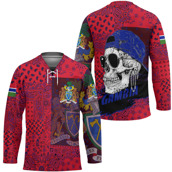 Gambia Hockey Jersey Paisley Flag And Skull Style 1