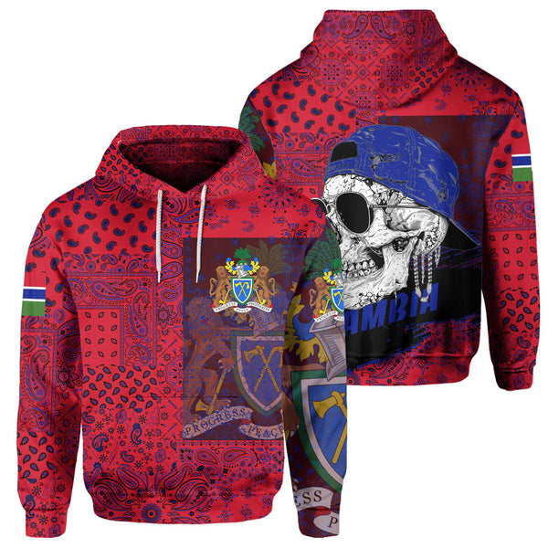 Gambia Hoodie Paisley Flag And Skull Style 1