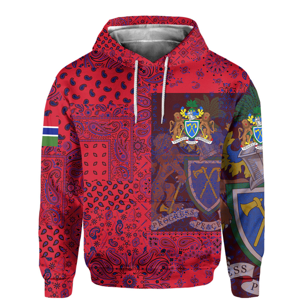 Gambia Hoodie Paisley Flag And Skull Style 2