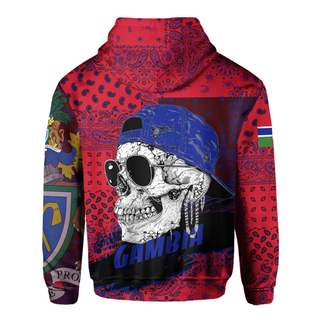 Gambia Hoodie Paisley Flag And Skull Style 3