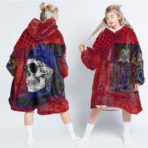 Gambia Hoodie Blanket Paisley Flag And Skull Style 1