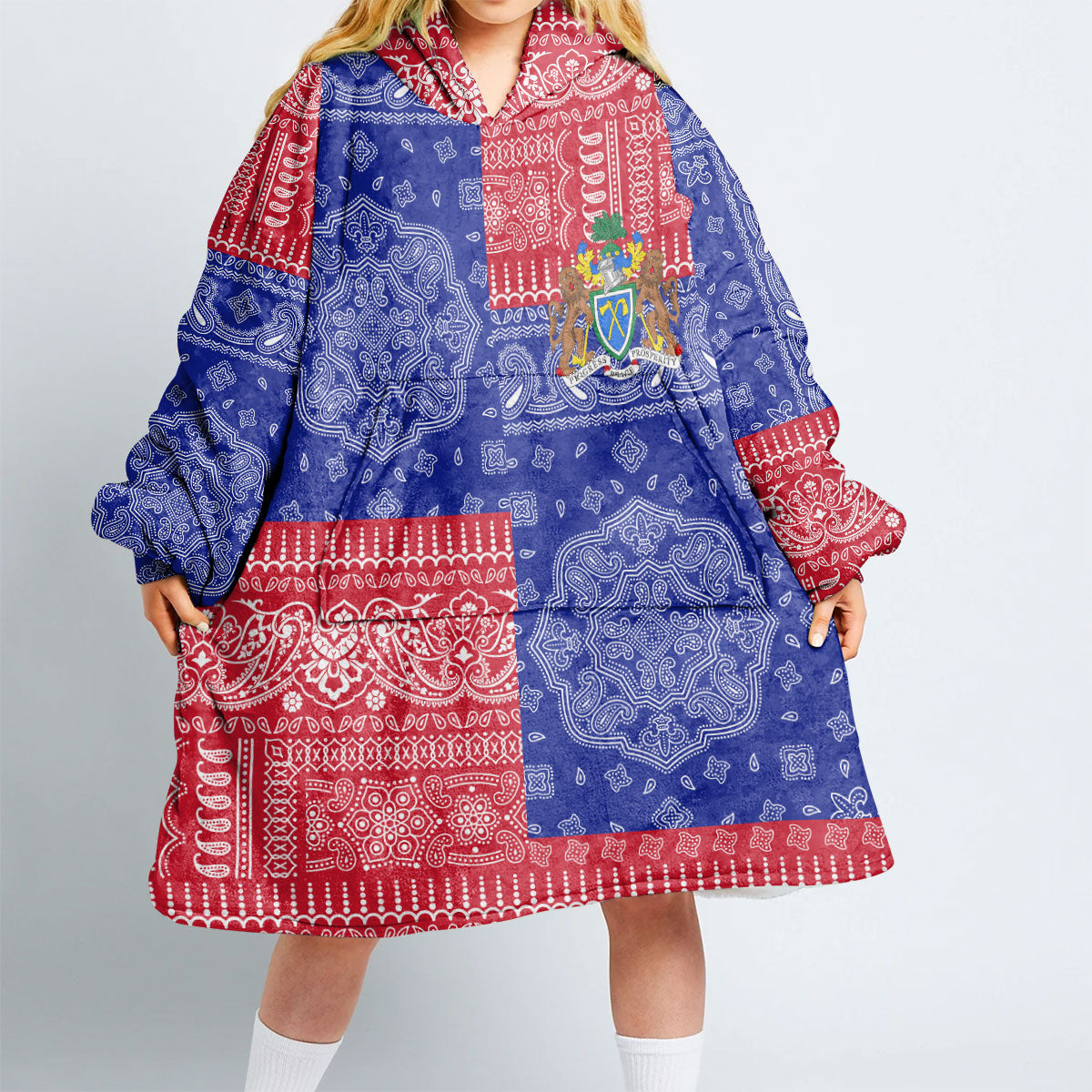 Gambia Hoodie Blanket Flag And Paisley Basic Style 2