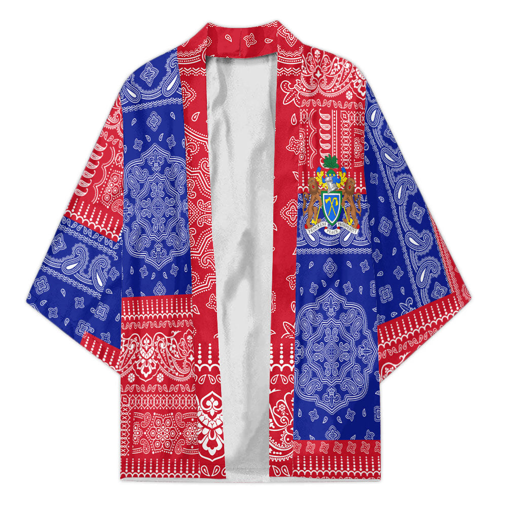 Gambia Kimono Flag And Paisley Basic Style 2