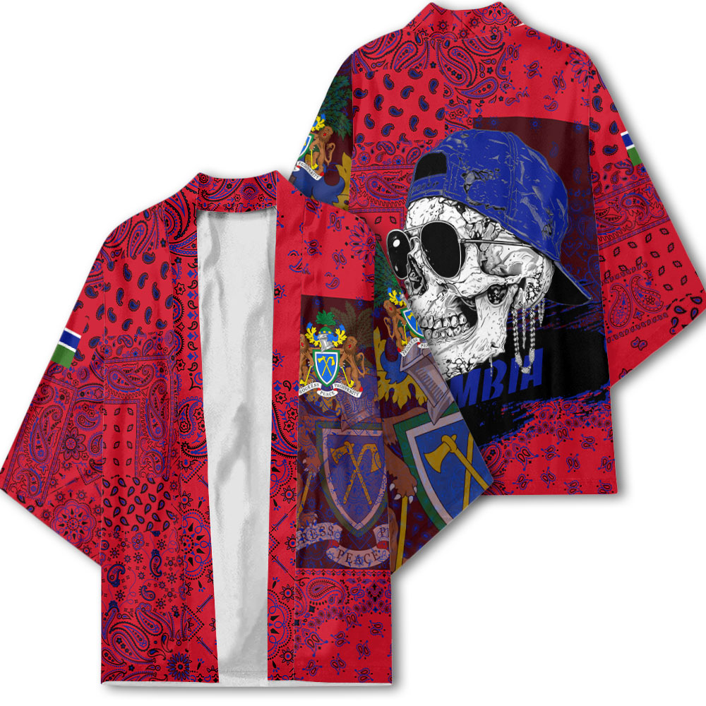 Gambia Kimono Paisley Flag And Skull Style 2