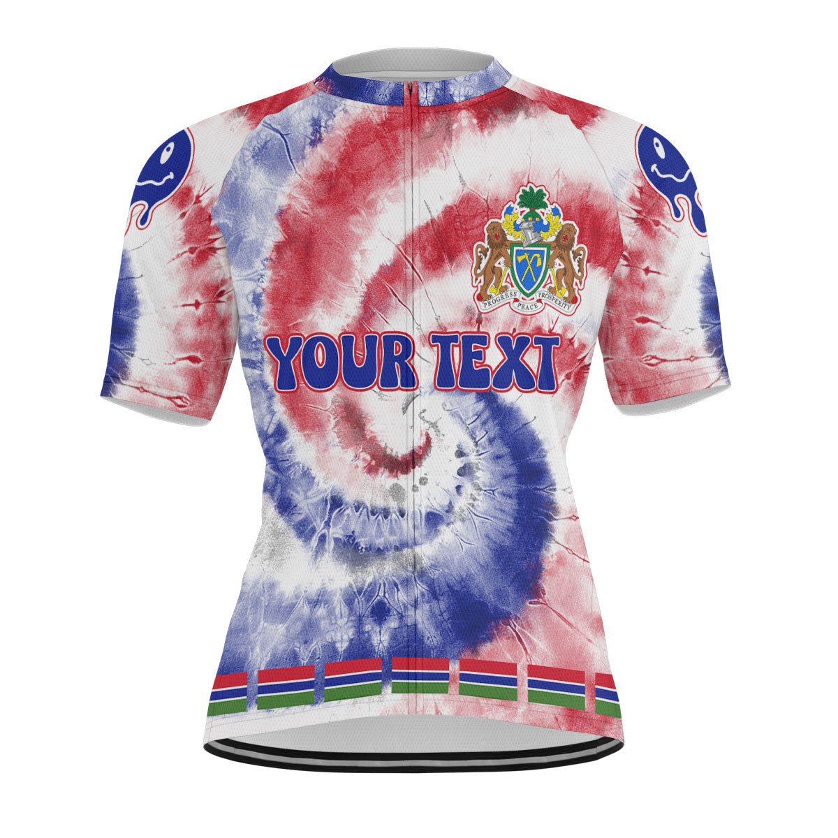 Gambia Men Cycling Jersey Custom Tie Dye Style 1