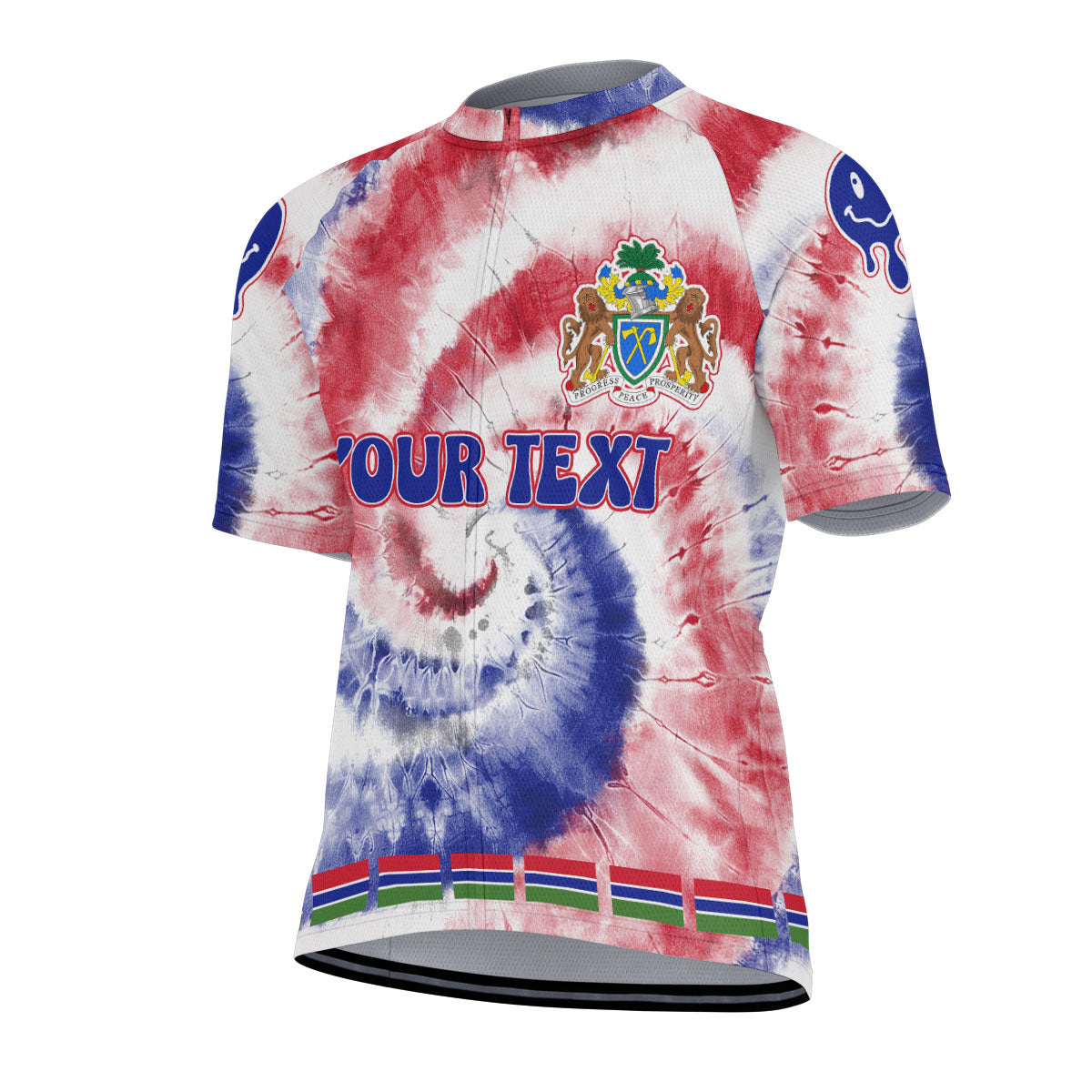 Gambia Men Cycling Jersey Custom Tie Dye Style 2