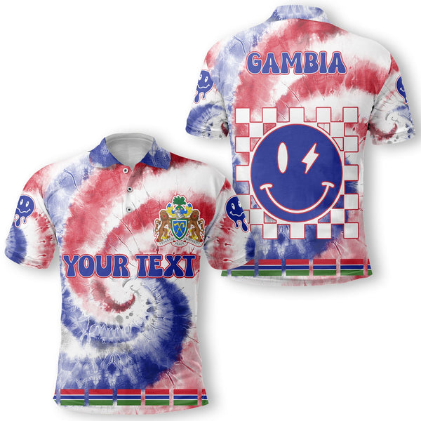 Gambia Polo Shirt Custom Tie Dye Style 1