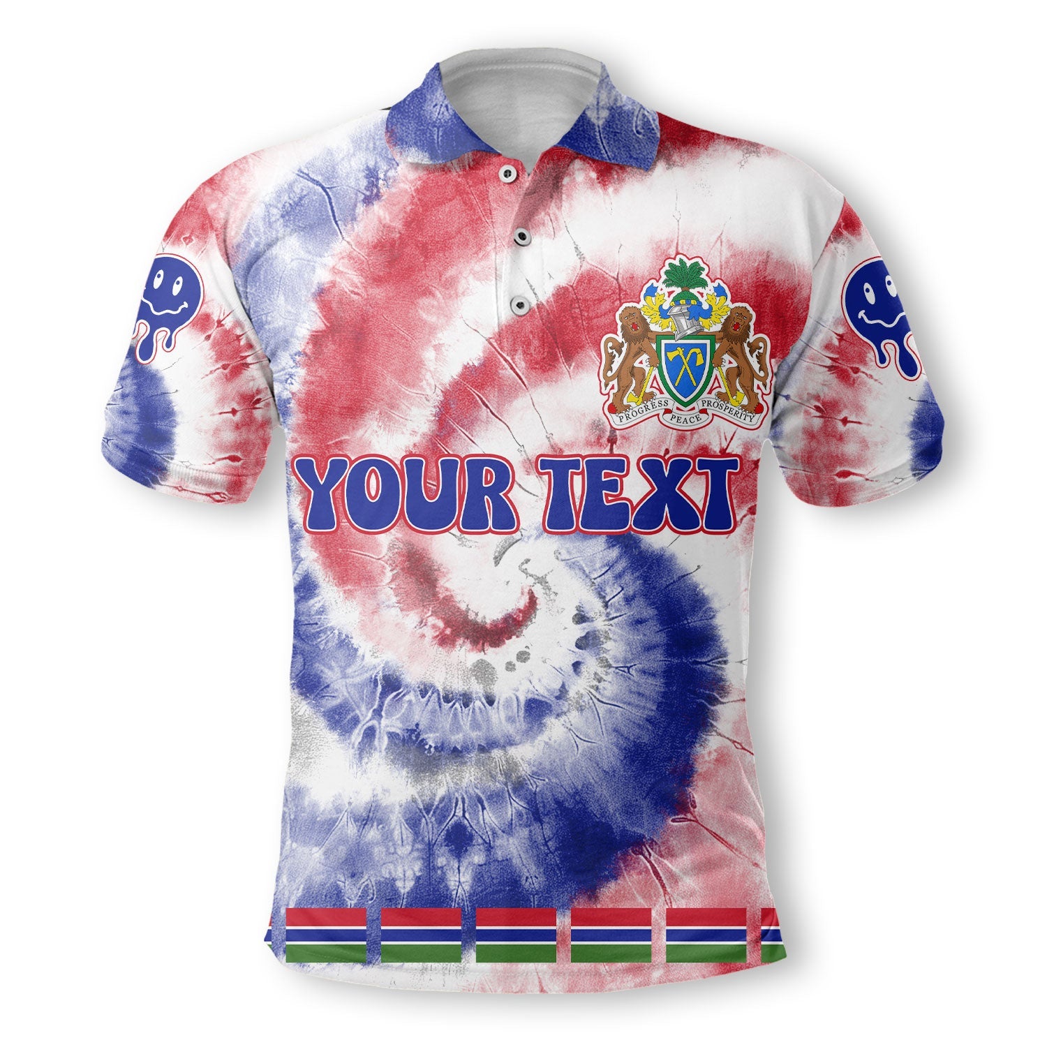 Gambia Polo Shirt Custom Tie Dye Style 2