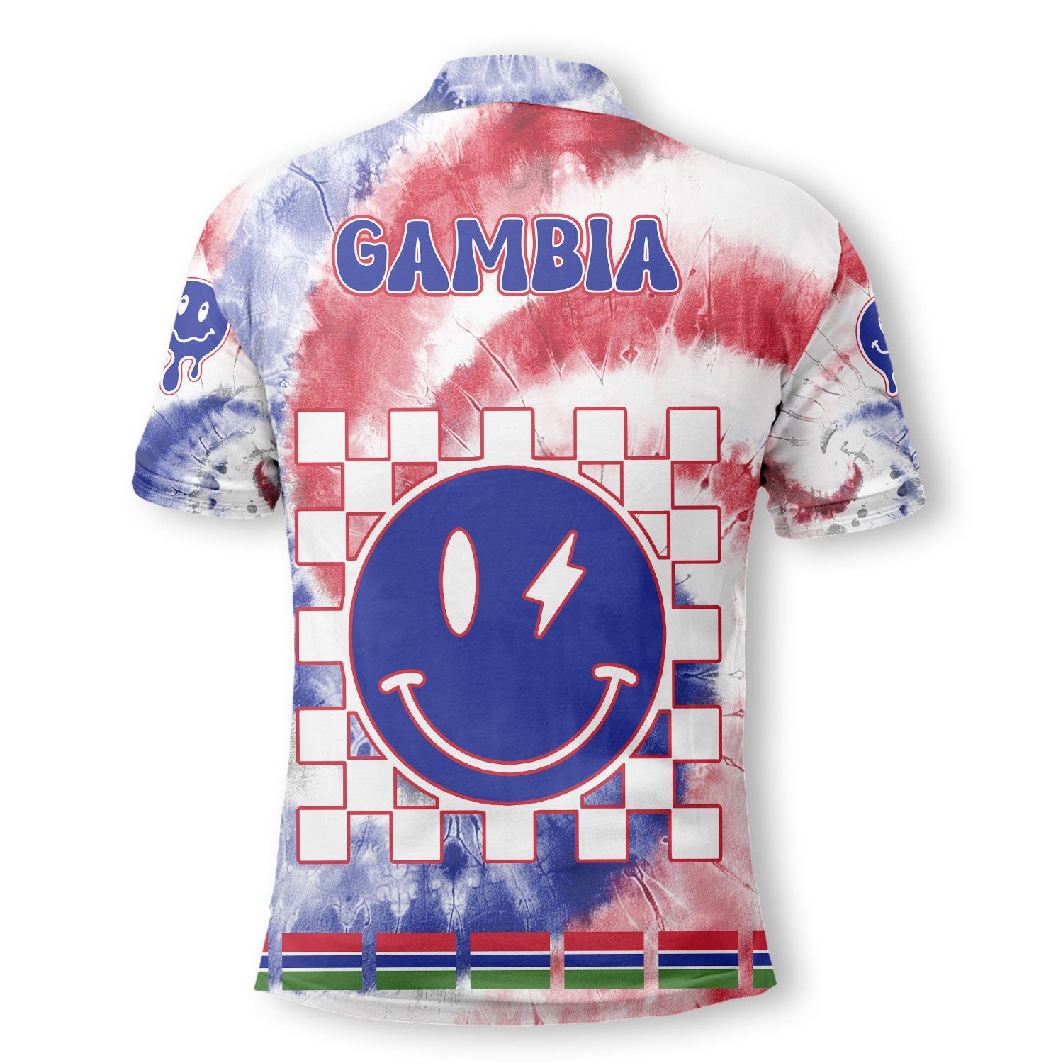 Gambia Polo Shirt Custom Tie Dye Style 3