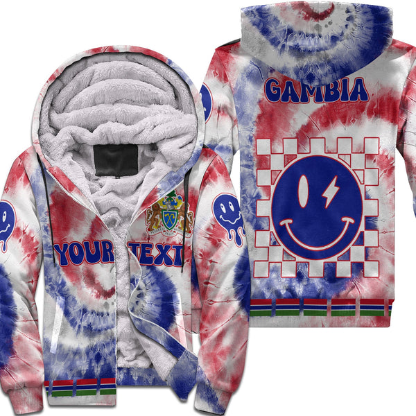 Gambia Sherpa Hoodie Custom Tie Dye Style 1