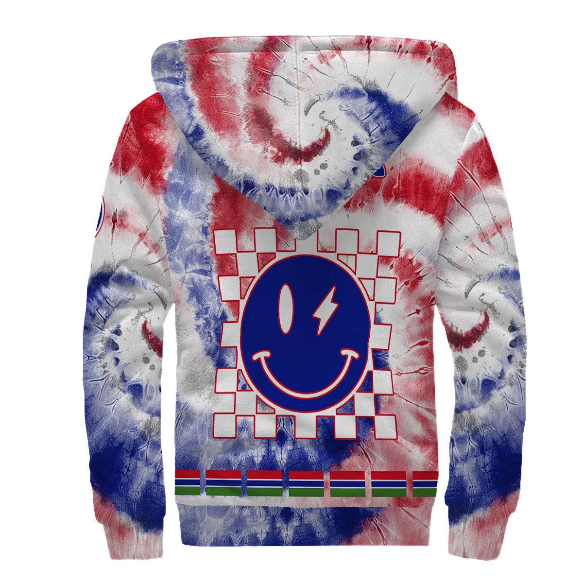 Gambia Sherpa Hoodie Custom Tie Dye Style 2