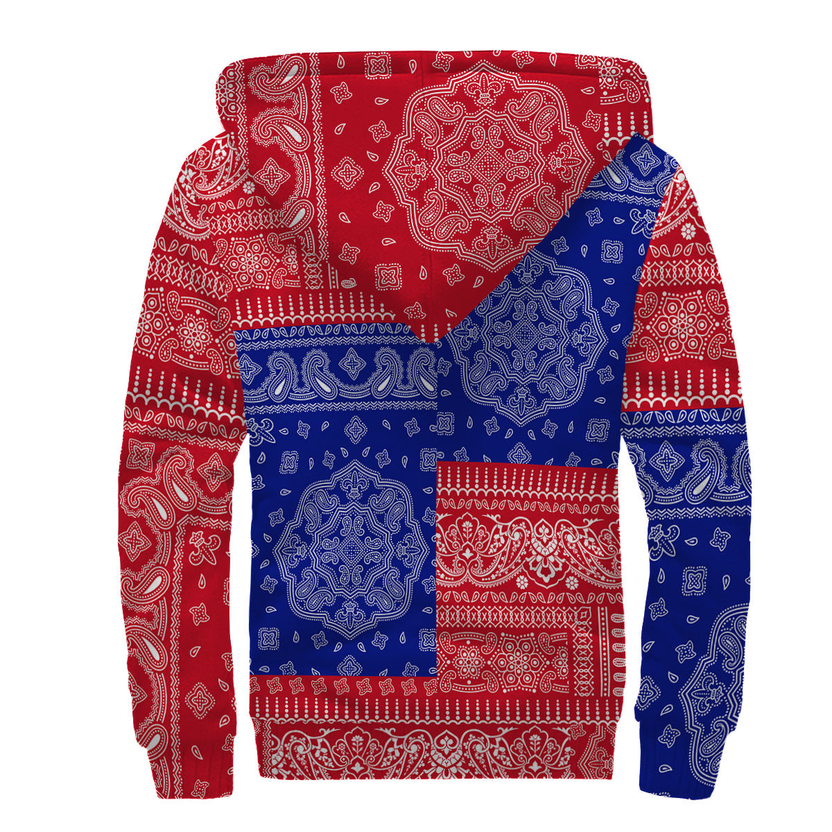 Gambia Sherpa Hoodie Flag And Paisley Basic Style 2