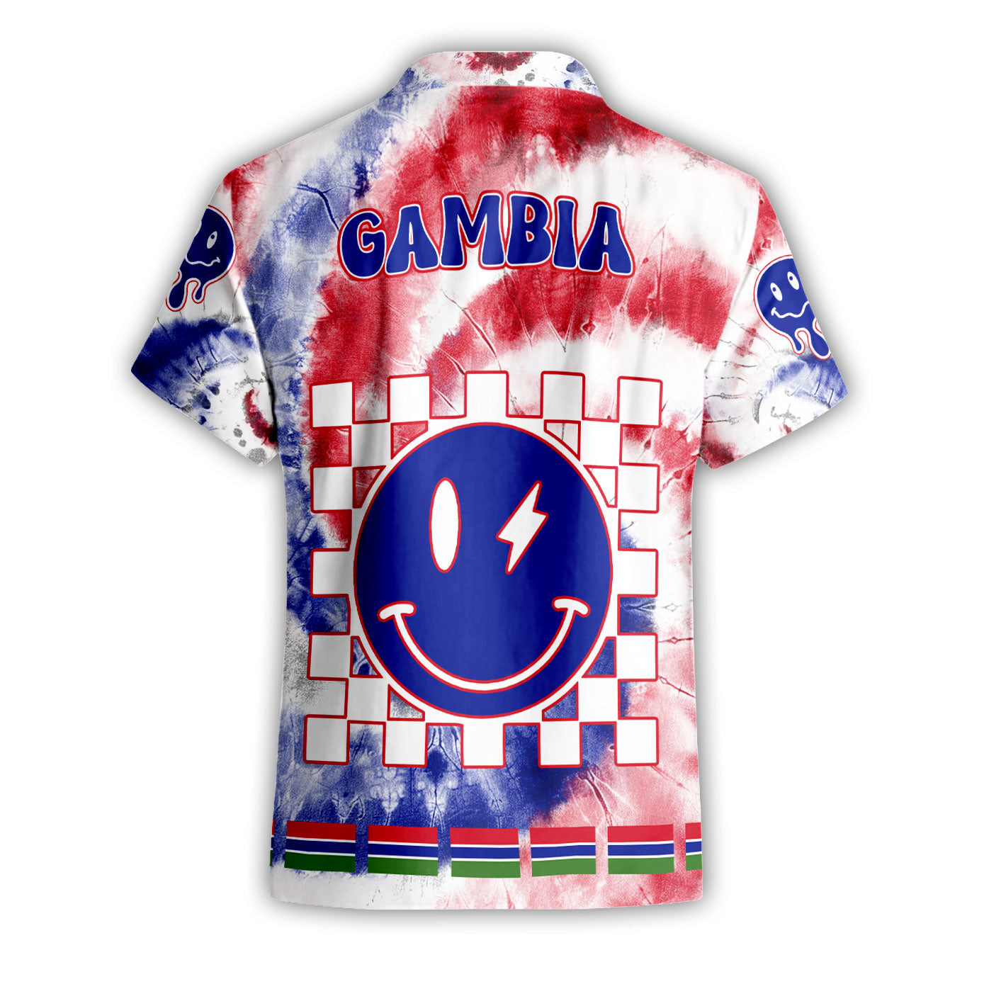 Gambia Short Sleeve Shirt Custom Tie Dye Style 2