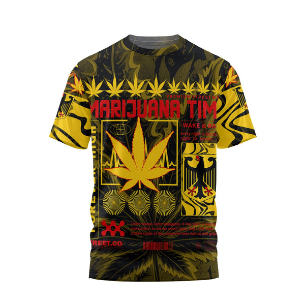 Germany T Shirt Flag & Coat Of Arms Marijuanas Style