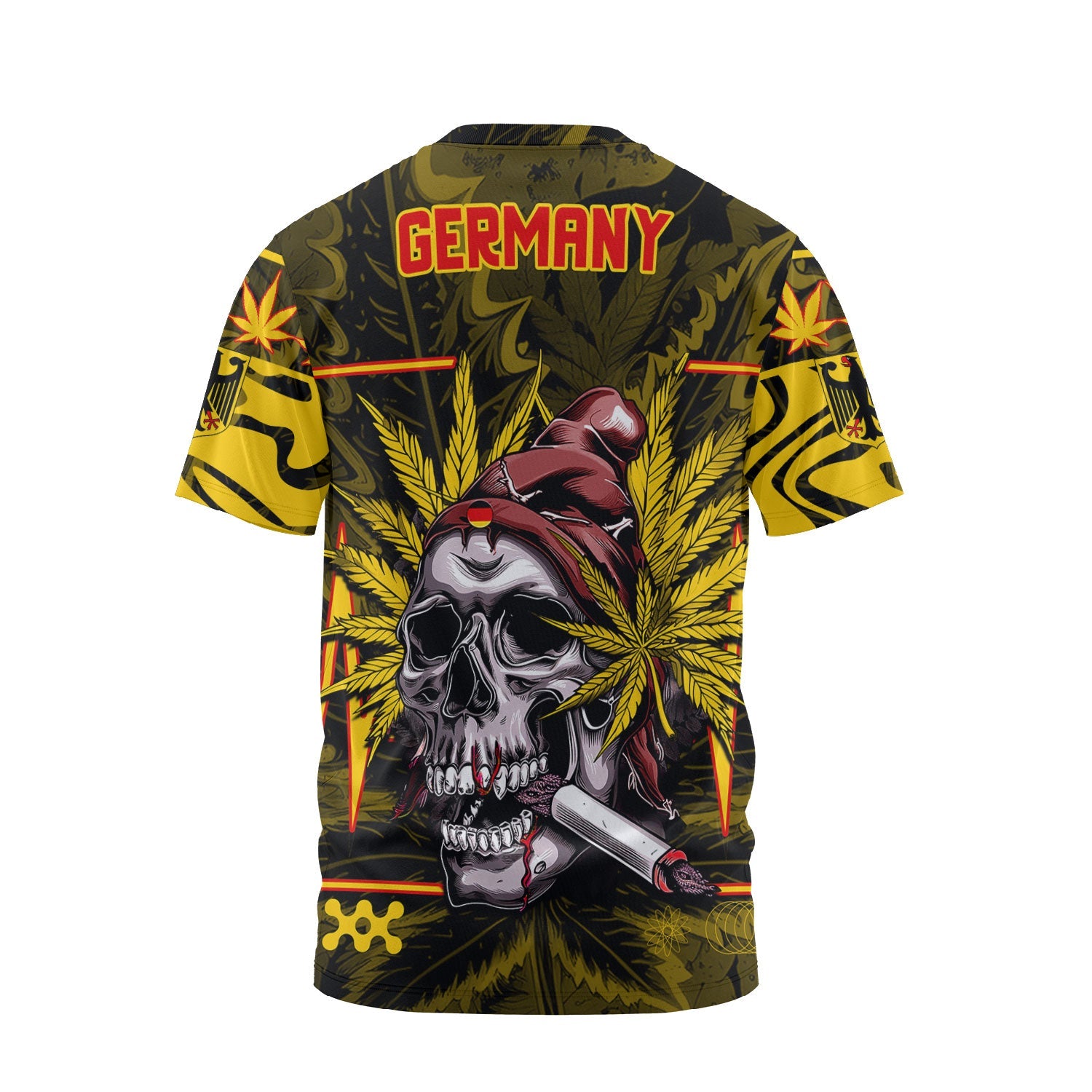 Germany T Shirt Flag & Coat Of Arms Marijuanas Style