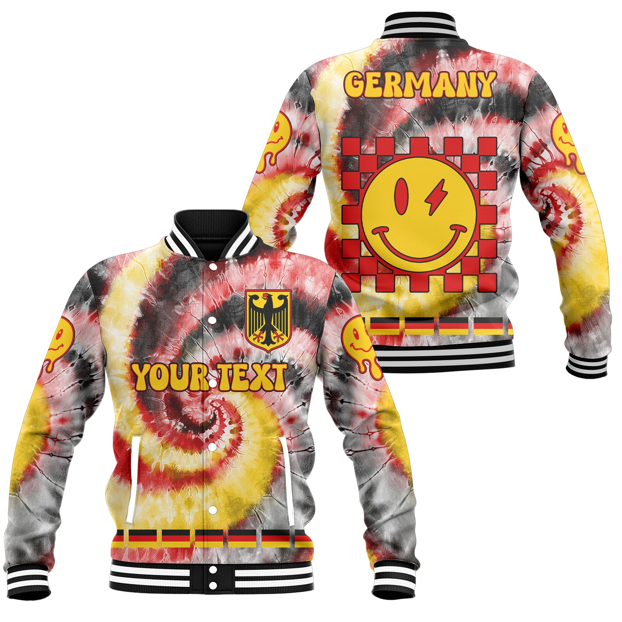 Germany Baseball Jacket Custom Tie Dye Style 1