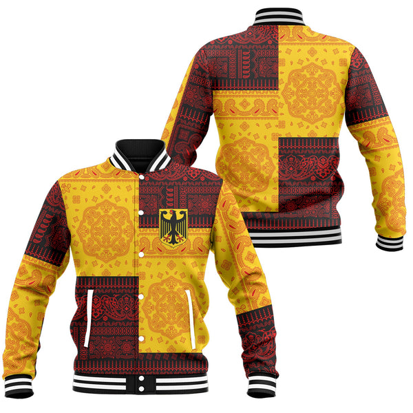 Germany Baseball Jacket Flag And Paisley Basic Style 1