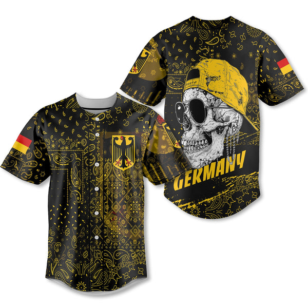 Germany Baseball Jersey Paisley Flag And Skull Style 1