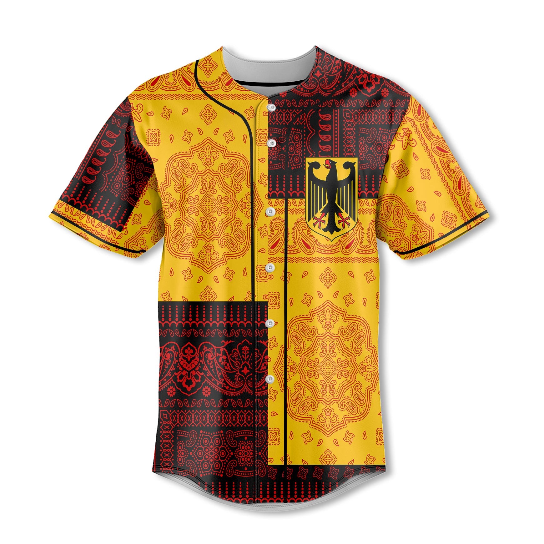 Germany Baseball Jersey Flag And Paisley Basic Style 2