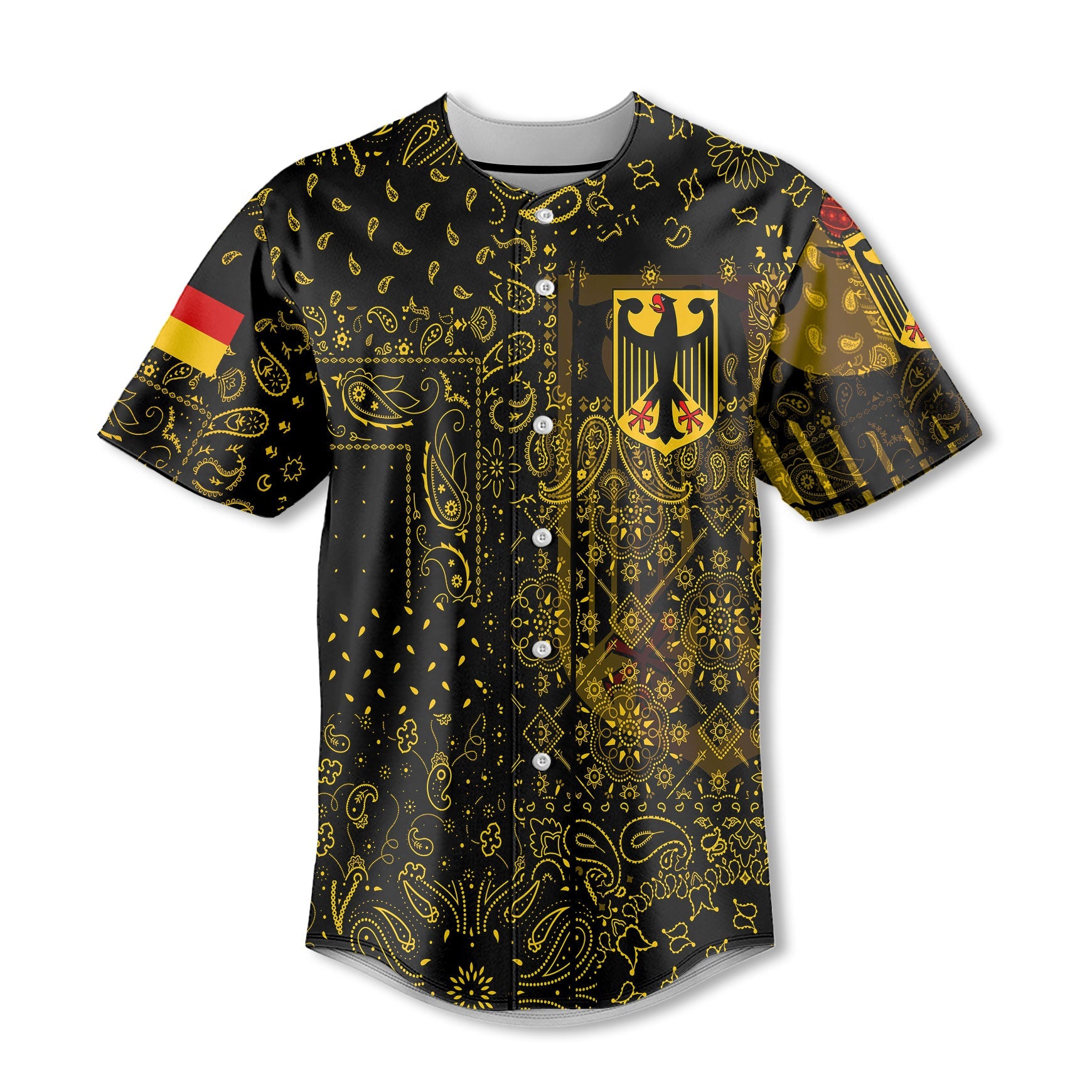 Germany Baseball Jersey Paisley Flag And Skull Style 2