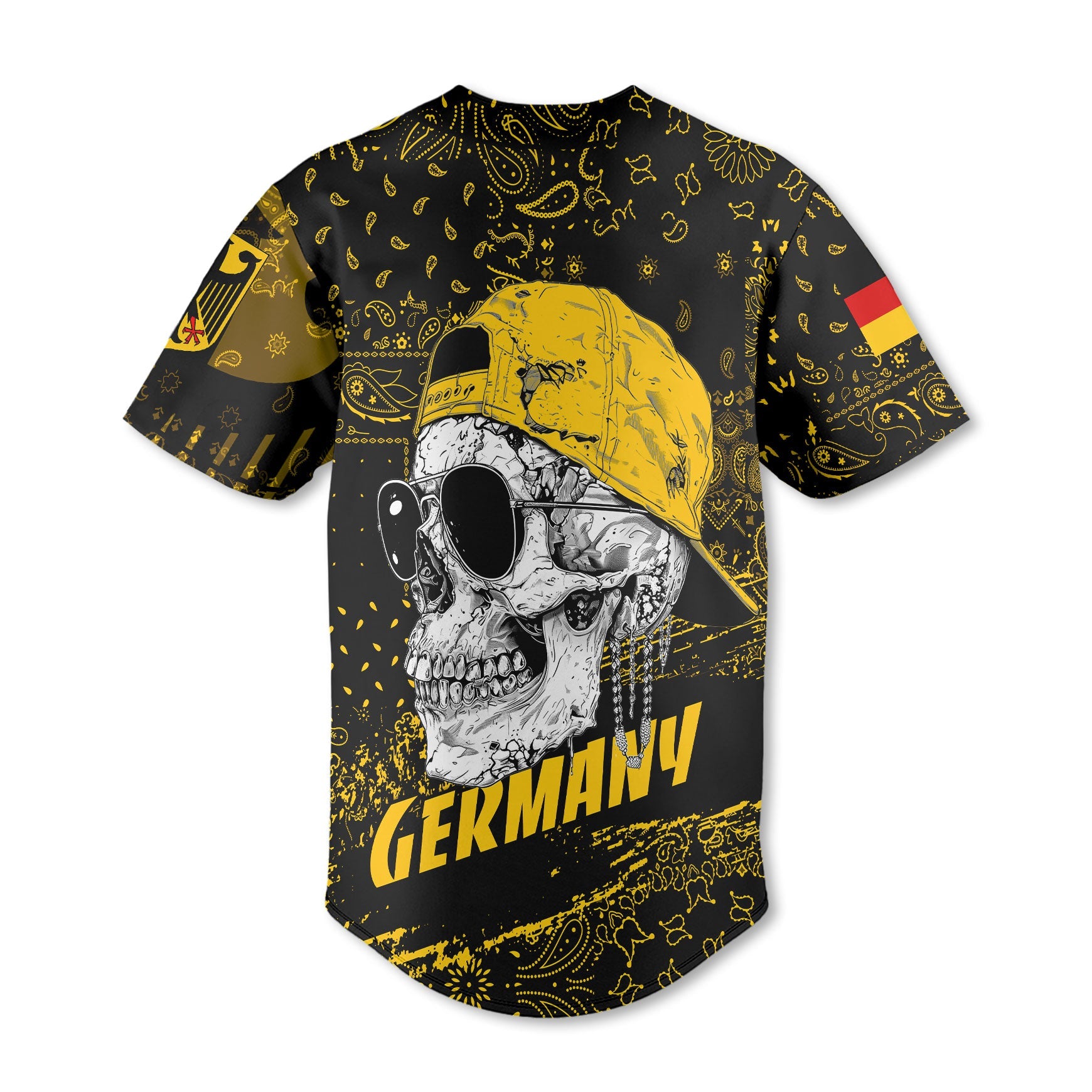 Germany Baseball Jersey Paisley Flag And Skull Style 3