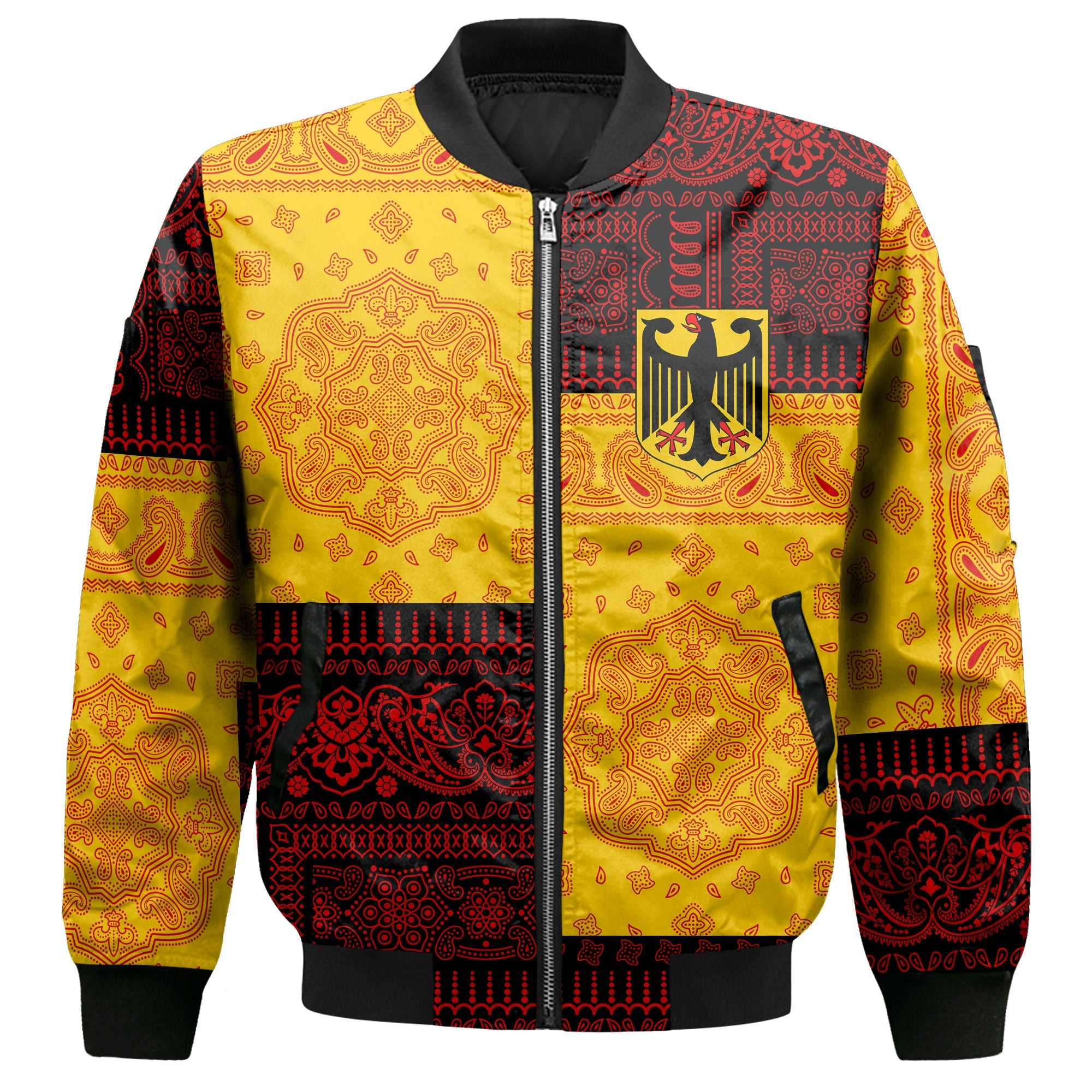 Germany Bomber Jacket Flag And Paisley Basic Style 2