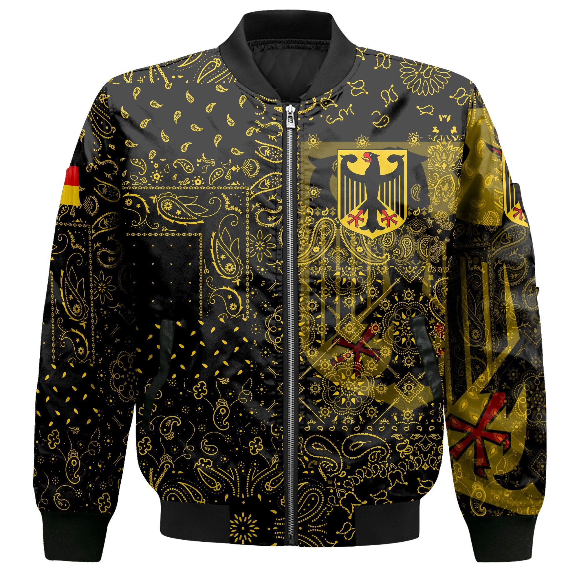 Germany Bomber Jacket Paisley Flag And Skull Style 2