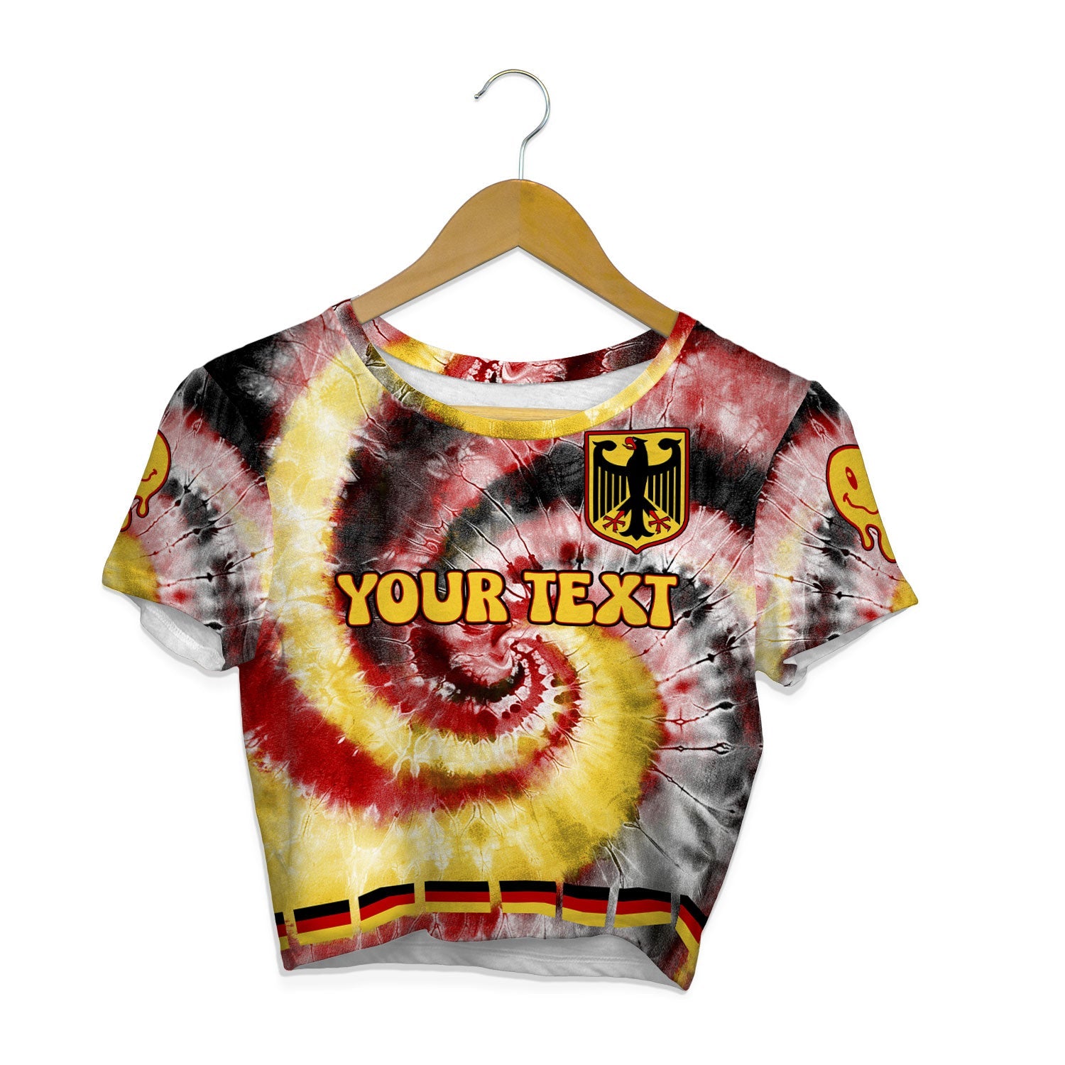 Germany Croptop T Shirt Custom Tie Dye Style 1