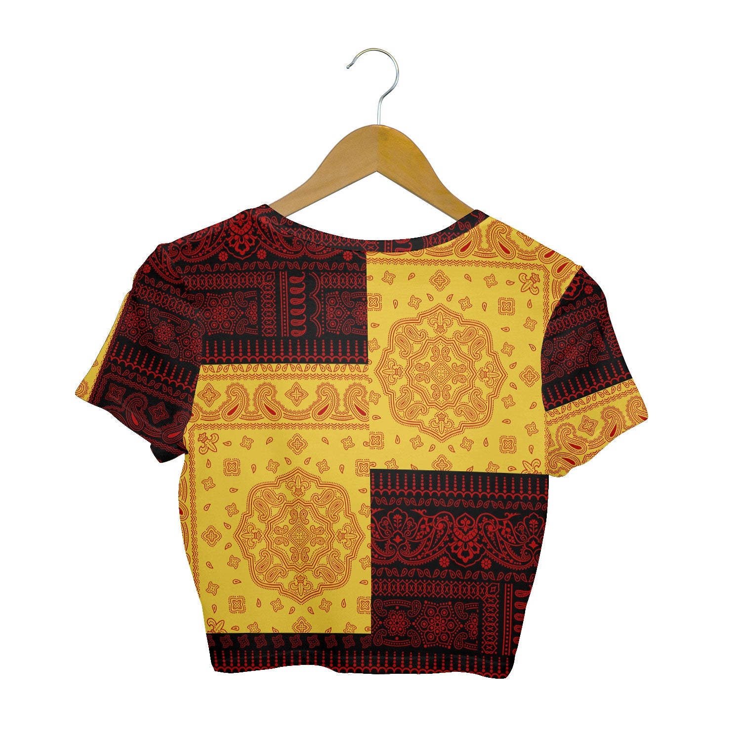 Germany Croptop T Shirt Flag And Paisley Basic Style 2