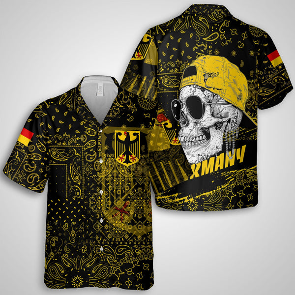 Germany Hawaiian Shirt Paisley Flag And Skull Style 1