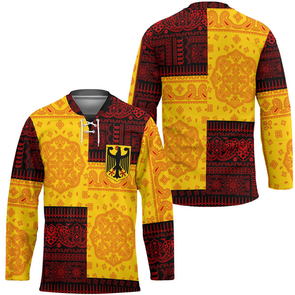 Germany Hockey Jersey Flag And Paisley Basic Style 1