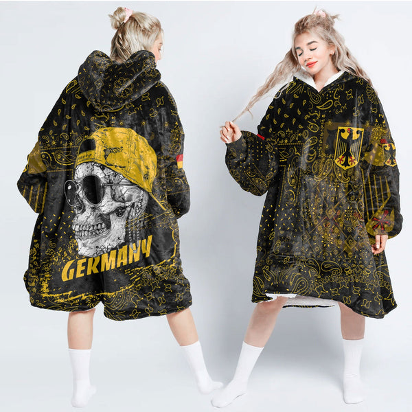 Germany Hoodie Blanket Paisley Flag And Skull Style 1