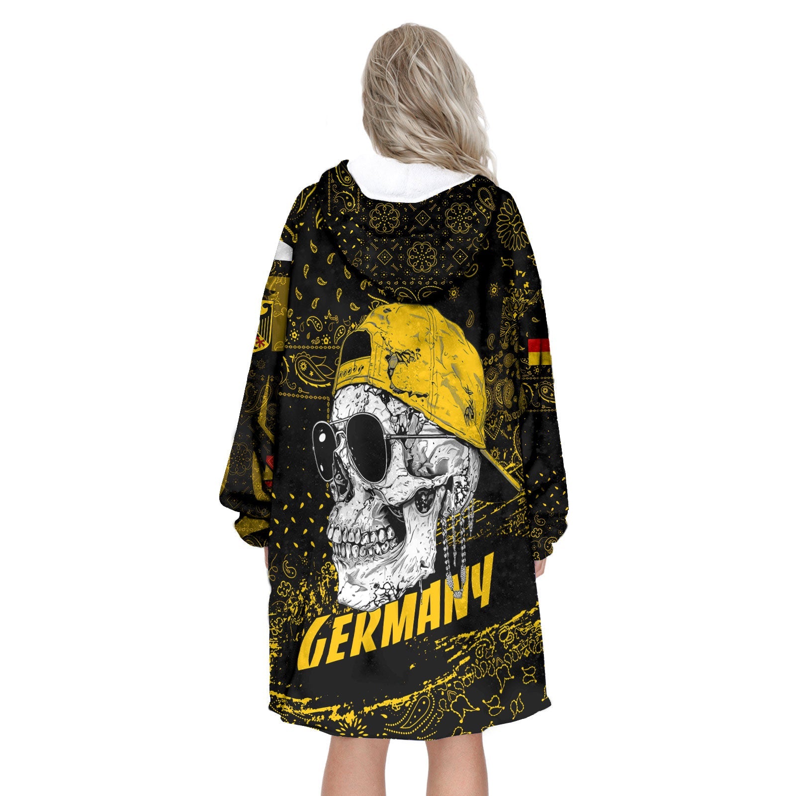 Germany Hoodie Blanket Paisley Flag And Skull Style 3