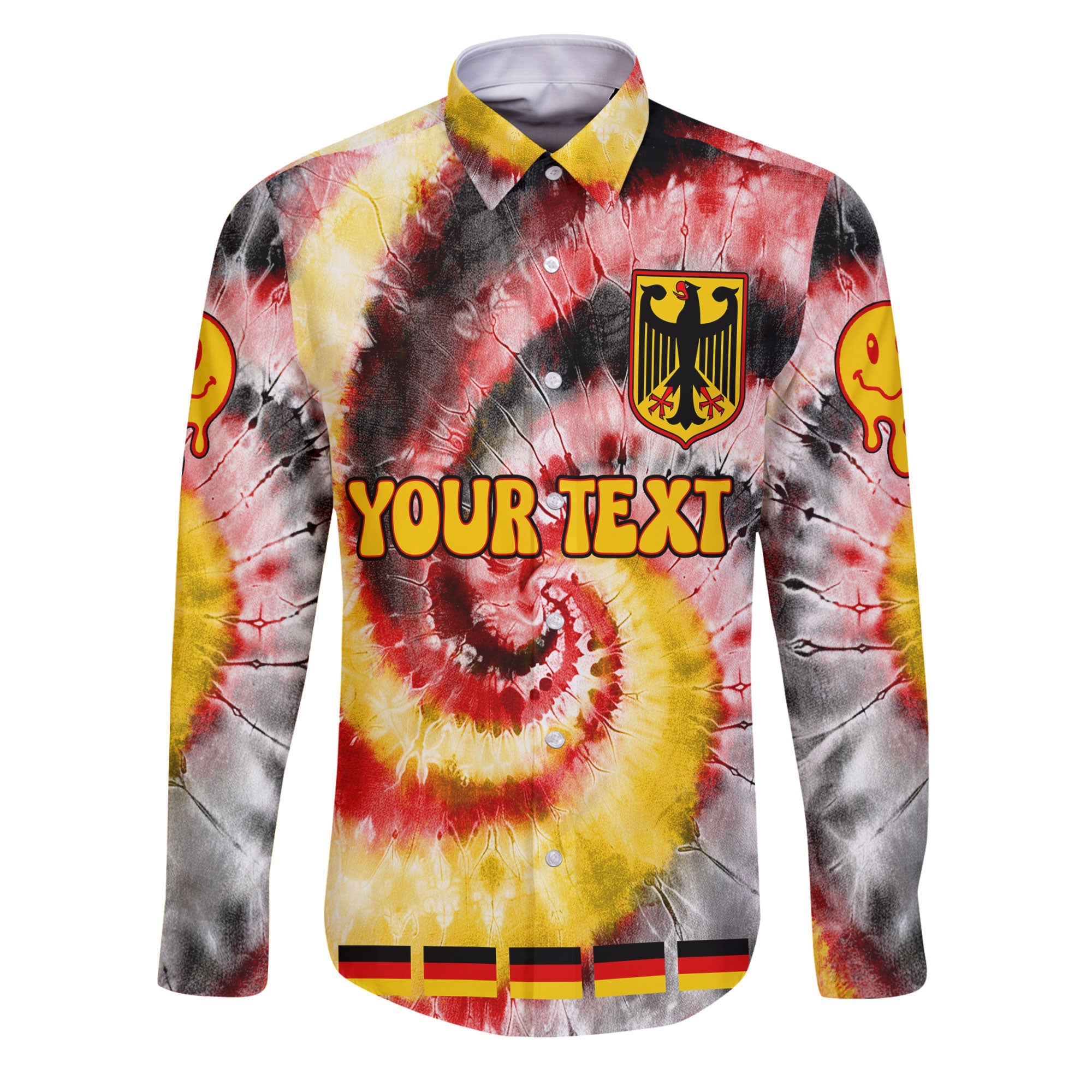 Germany Long Sleeve Button Shirt Custom Tie Dye Style 1