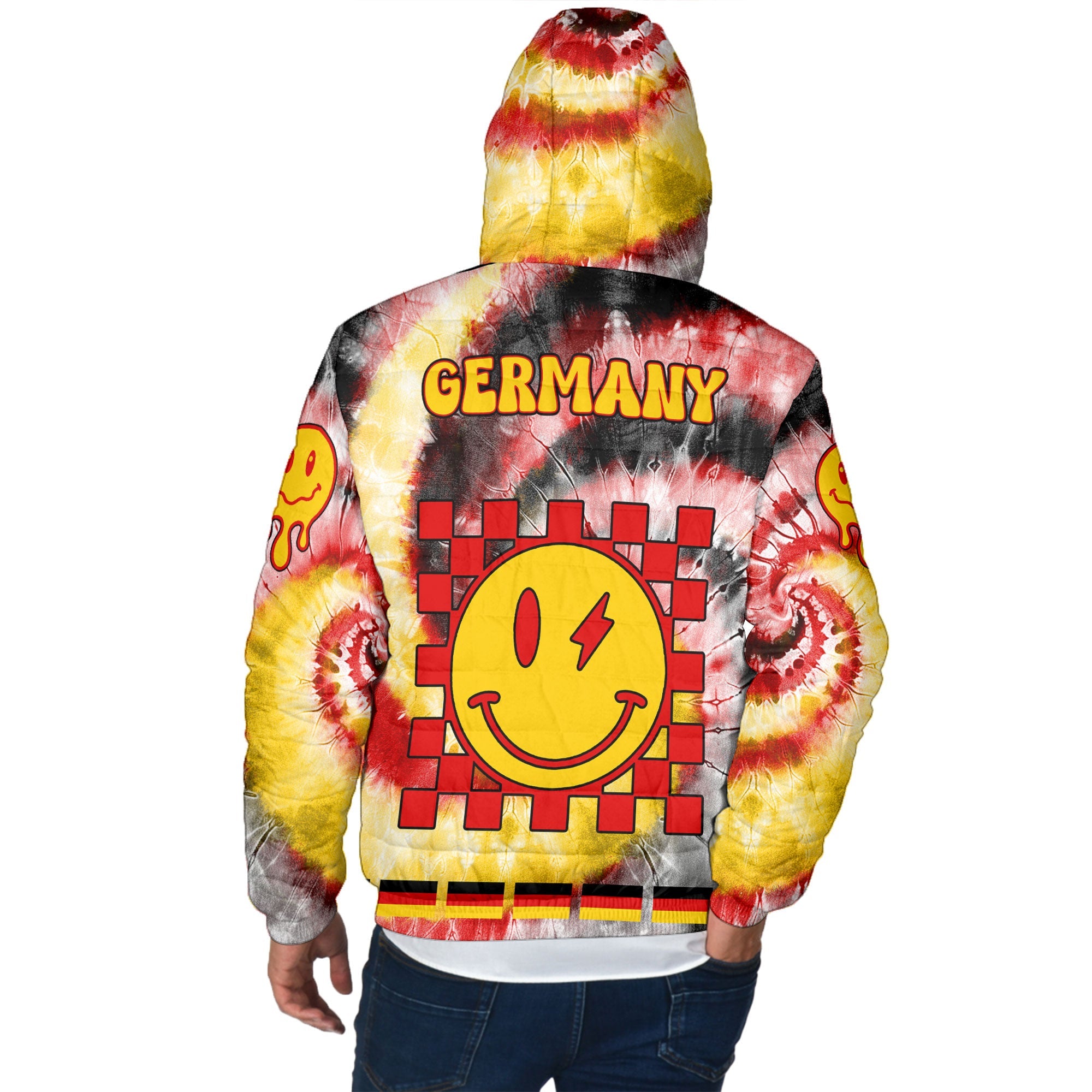 Germany Men Hooded Padded Jacket Custom Tie Dye Style 3