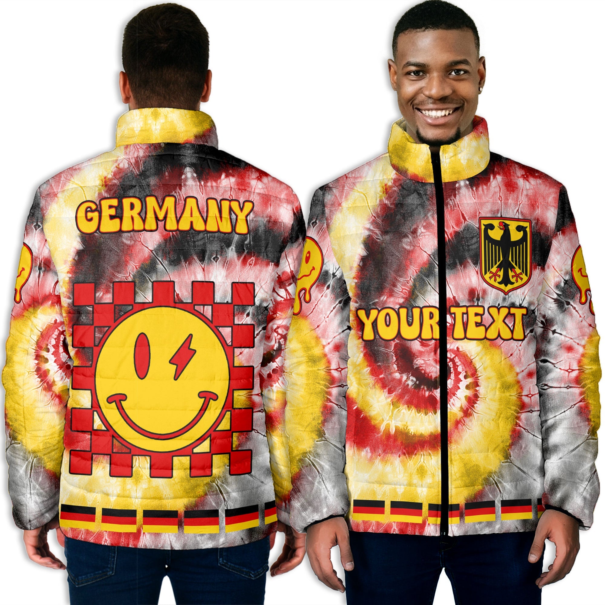 Germany Men Padded Jacket Custom Tie Dye Style 3