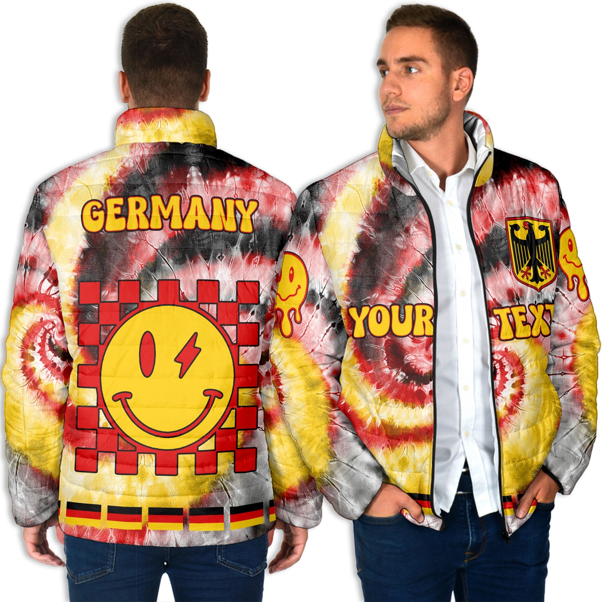 Germany Men Padded Jacket Custom Tie Dye Style 4