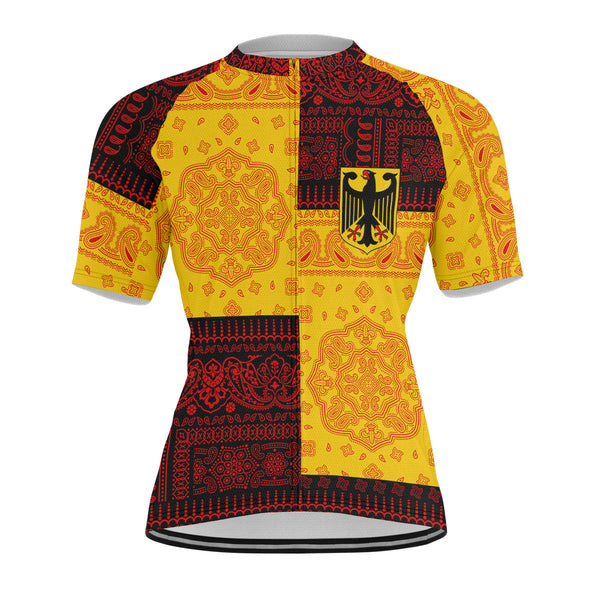 Germany Men Cycling Jersey Flag And Paisley Basic Style 1