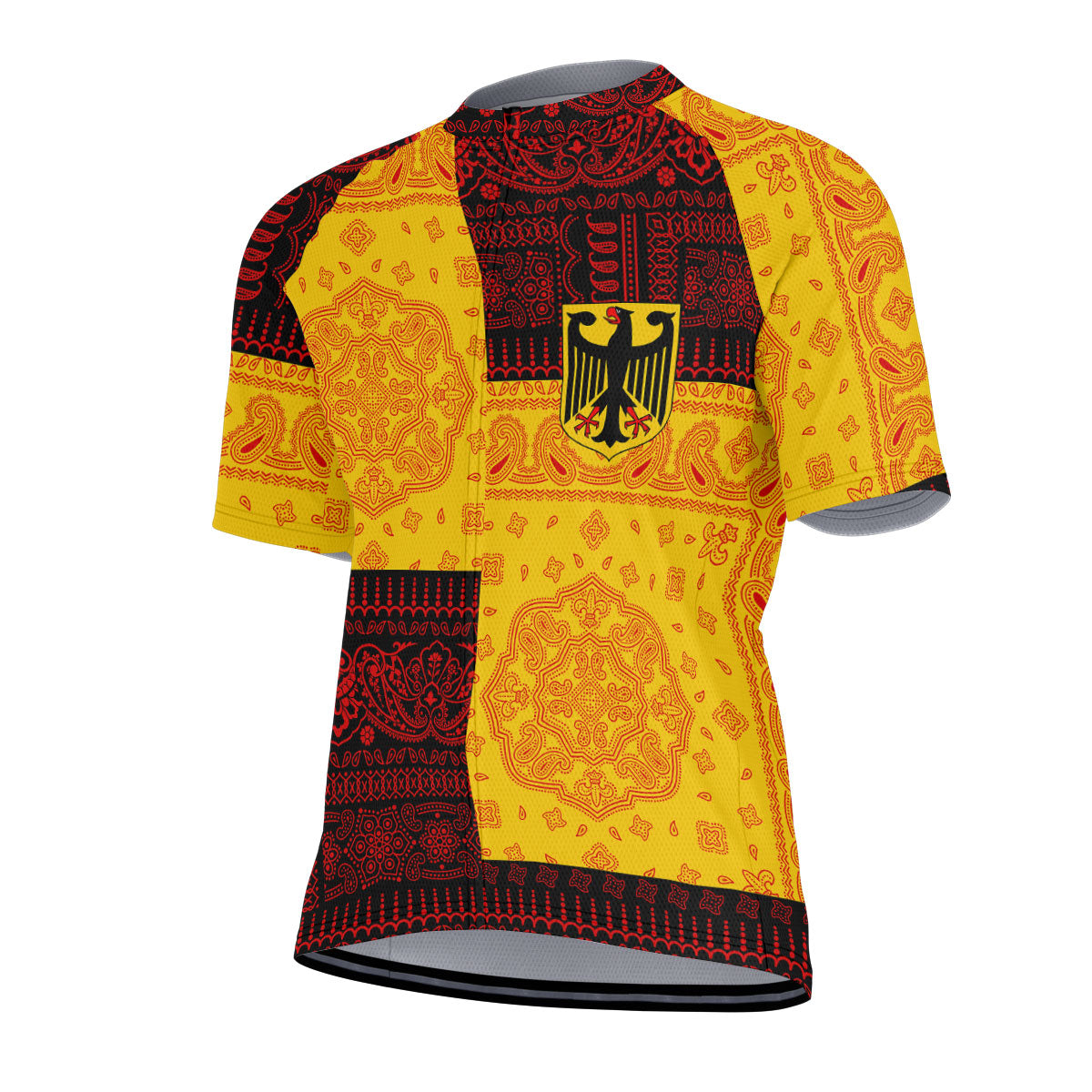 Germany Men Cycling Jersey Flag And Paisley Basic Style 2