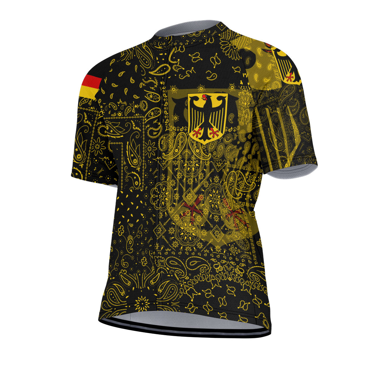 Germany Men Cycling Jersey Paisley Flag And Skull Style 2